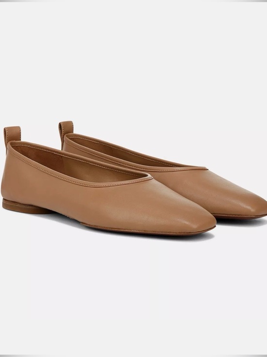 Vince Shoes - Vince Vivian Leather Ballet Flat Chai Nude Tan